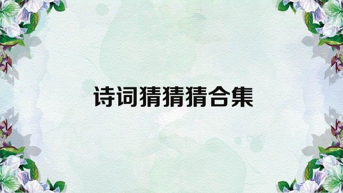 诗词猜猜猜合集