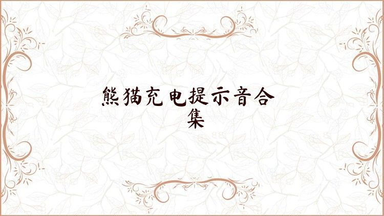 熊猫充电提示音合集